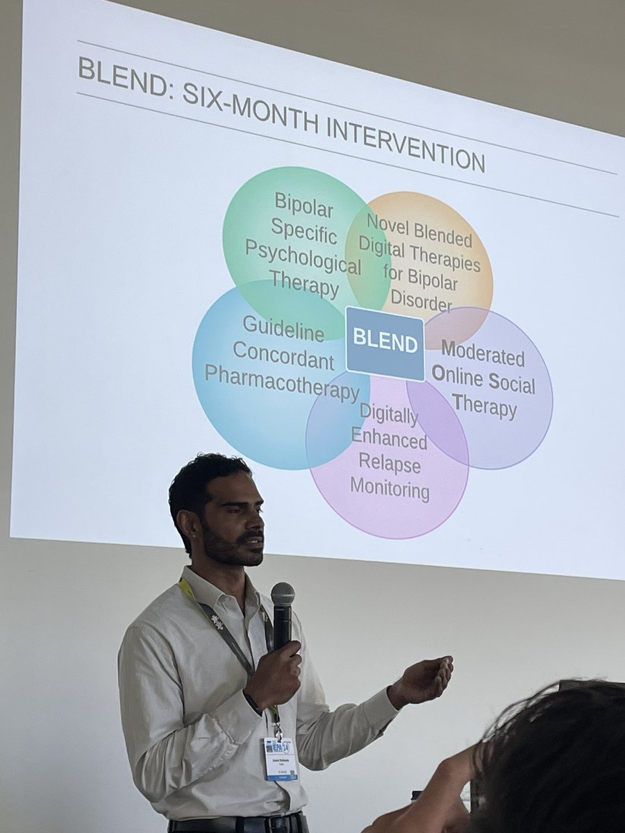 Dr Imogen Bell (@imo_bell) on Twitter photo <a href="/_ratheeshaswin/">Aswin Ratheesh</a> presents on BLEND - a new model of blended, multi component digital intervention for early intervention in bipolar disorder #IEPA14 <a href="/_ratheeshaswin/">Aswin Ratheesh</a> presents on BLEND - a new model of blended, multi component digital intervention for early intervention in bipolar disorder #IEPA14