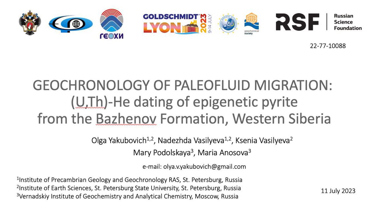 Join my talk today at #goldschmidt2023 if interested in geochronology of post-sediment processes at R2 building A level 1 (11:15). Bazhenov formation is a nice object to study as it is the world’s largest oil source rock