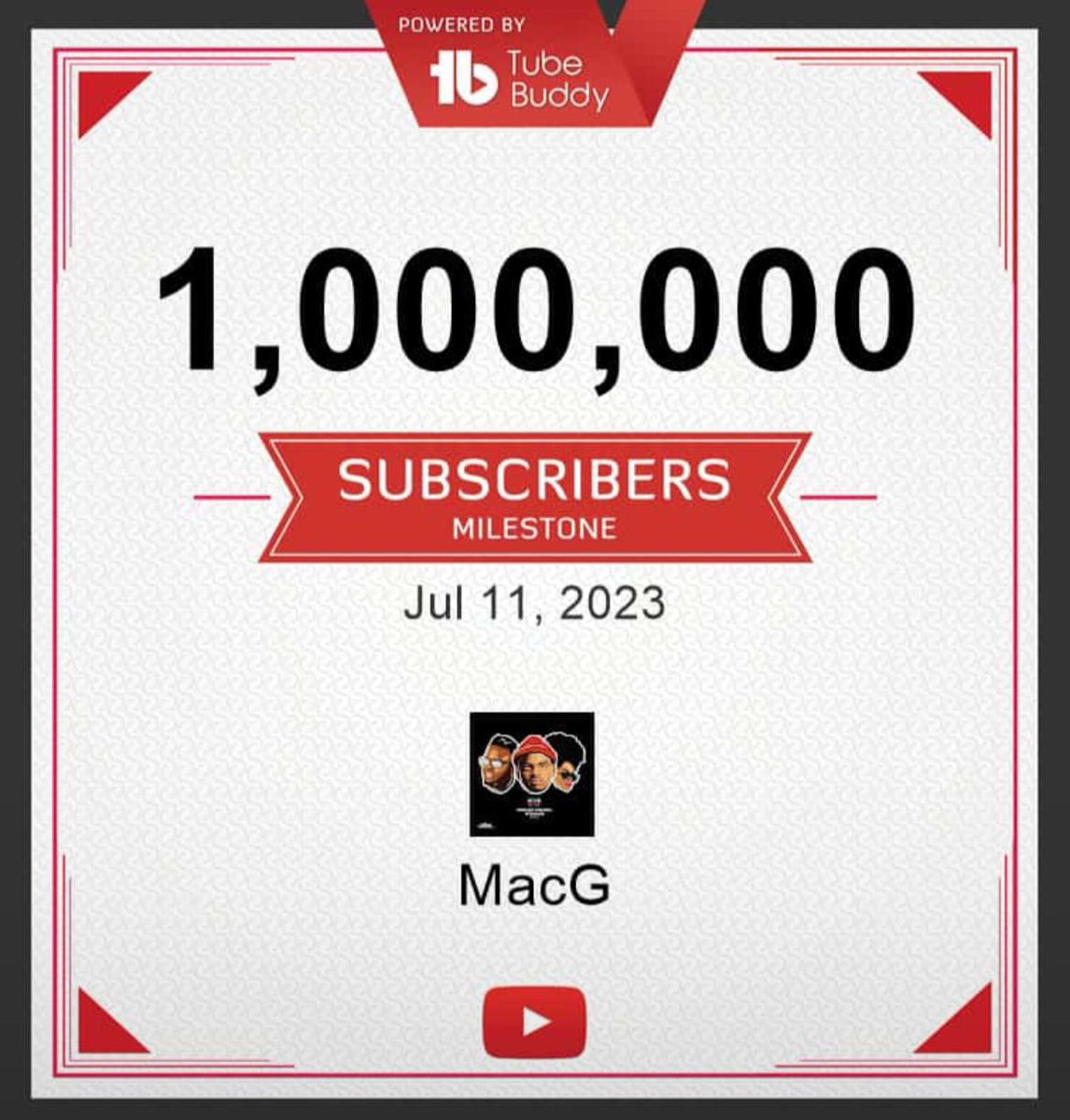 MacGUnleashed's tweet photo. Wow I can’t believe we made it!🙌🏽
Thank you to the team, our sponsors , our guests, God, my family, my woman and most importantly the CHILLERS! 
Without your support through the good and very BAD TIMES none of this would be possible #ThanksAMillion #RoadTo1Million KHEZWOOOOO https://t.co/7dKQwwJJGC