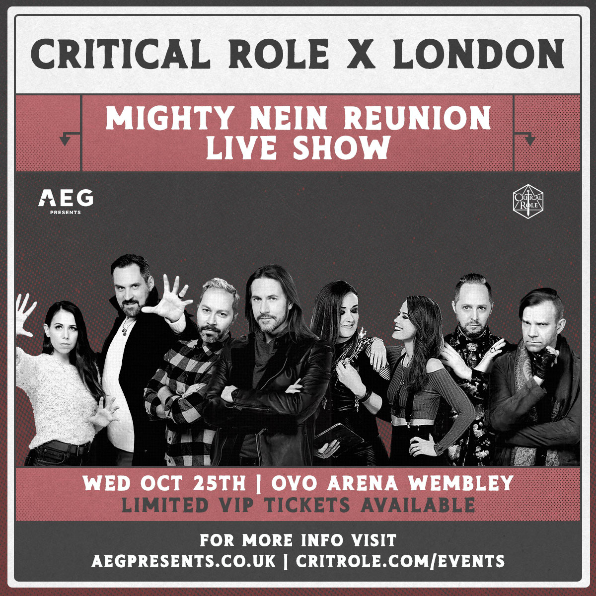 AEG_Presents's tweet photo. JUST ANNOUNCED!

@CriticalRole | The Mighty Nein Reunion: Echoes of the Solstice

Sign up to our pre-sale here: https://t.co/mZGC8hLFQ8 https://t.co/vcpRMkOxq7