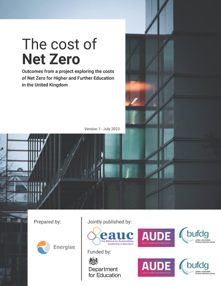 The new Cost of Net Zero Calculator aims to unlock #investment funding for universities and colleges in the urgent effort to halt #climatechange. The tool was developed in collaboration with <a href="/AUDE_news/">AUDE</a> <a href="/bufdg/">BUFDG</a>  and EAUC. Read more: eauc.org.uk/the_cost_of_ne…