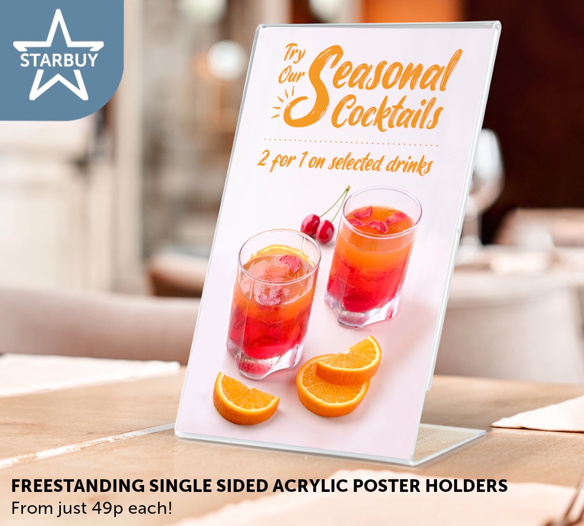 UKPOSGroup's tweet image. Don’t miss this week’s Star Buy! 🤩 The angled design of our Freestanding Single Sided Acrylic Poster Holders provides maximum visibility 👀 of your promotions and menus for passersby. bit.ly/3z7zzjD #acrylicposterholder #displaysolutions #posterdisplay #posdisplays