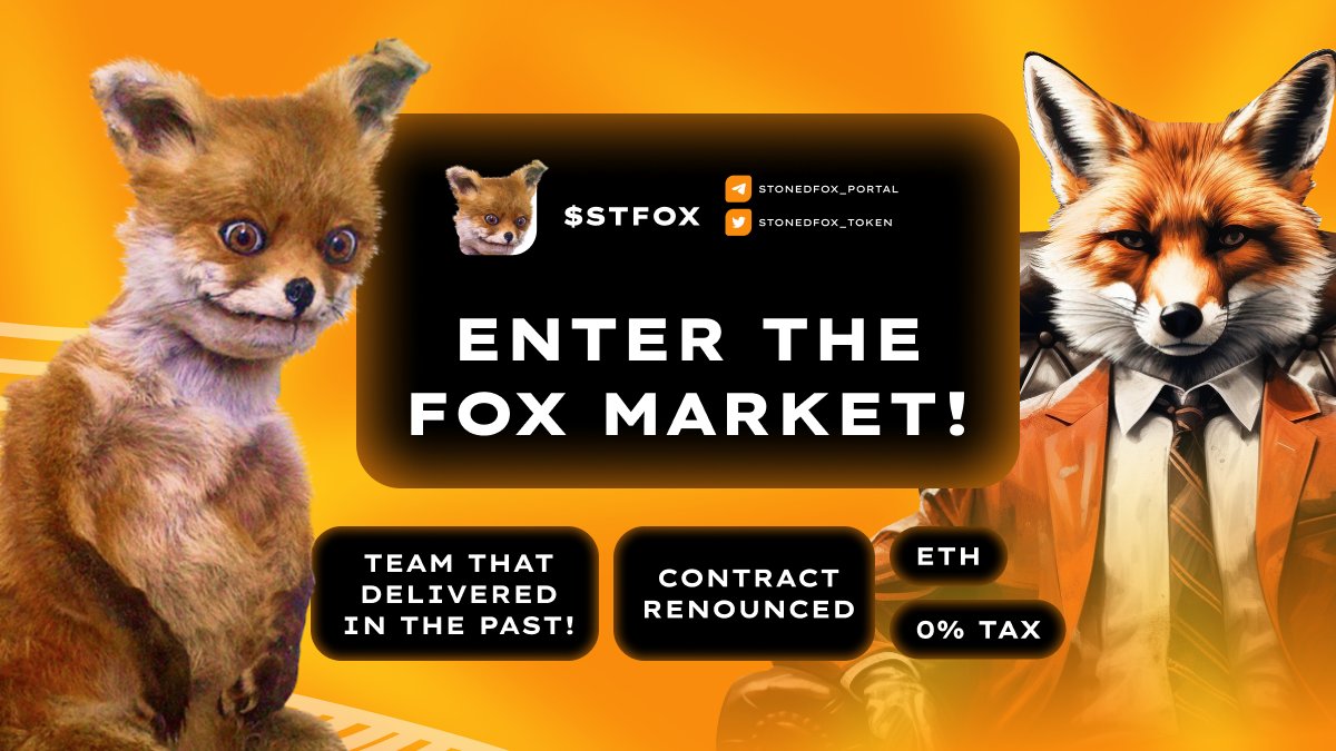StonedFox_Token's tweet photo. 🦊Let's make the world foxy! Let's turn the whole world into foxes!🦊
🎁 To achieve this, we are hosting a giveaway. 

💵 2000$ to 10 lucky winners! $200 each!
🤑 Task: RT + tag 3 friends + Like

Results on July 18th
#STFOX #FOX #Giveaway 

Presale link: https://t.co/wwmCeQIBdR https://t.co/hSkl5Xc6kd