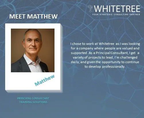 WhitetreeG's tweet image. Here is what Matthew has to say about working as a Principal Consultant at Whitetree. 

#whitetreeemployees #personalandprofessionaldevelopment #whitetreelife #whitetree #whitetreefamily #employeefeedback