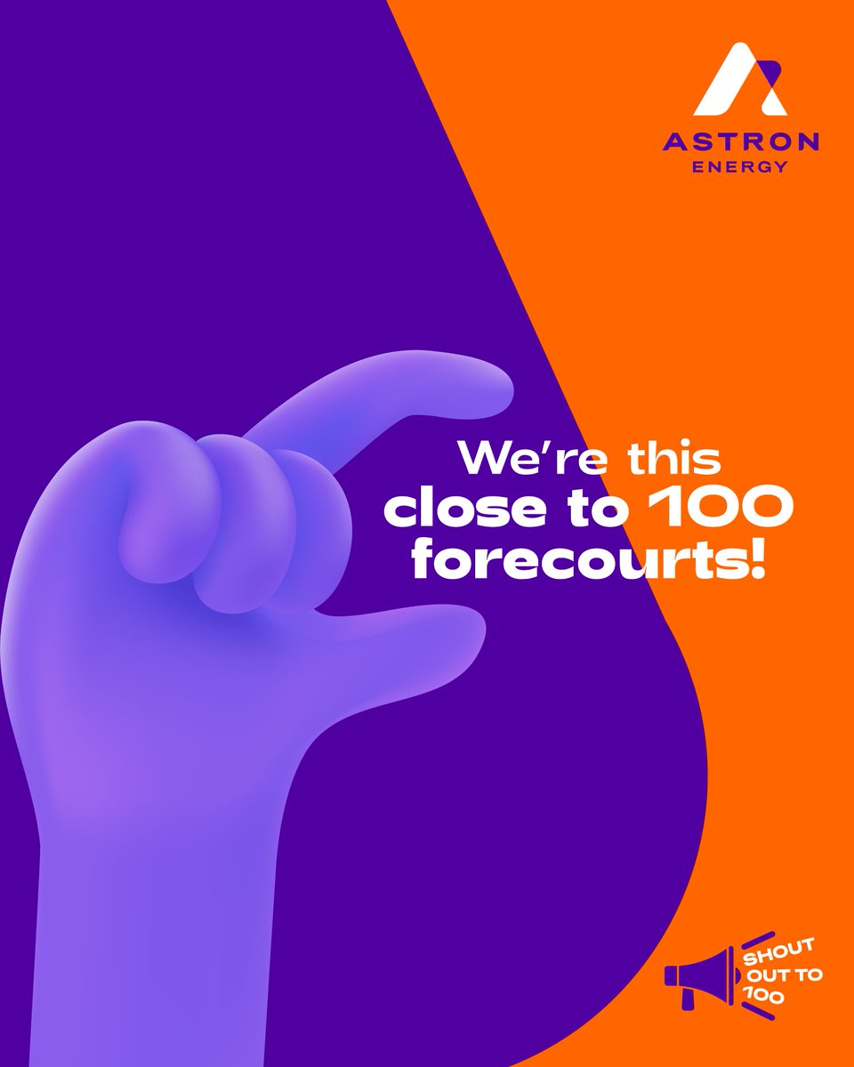 AstronEnergySA's tweet photo. We are close to reaching 💯 Astron Energy forecourts! Keep your eyes peeled on our social pages for more exciting info. #AstronEnergy https://t.co/zUAVCYontd