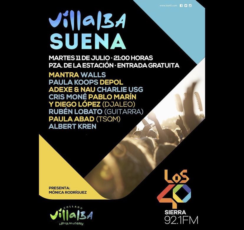 CrisMoneCFO_'s tweet photo. Hoy nuestra @CrisMoneOficial actuará en el concierto de los 40 de Collado Villalba! No te la pierdas!!🫶🏼🫶🏼 https://t.co/wgEYEYd3sf