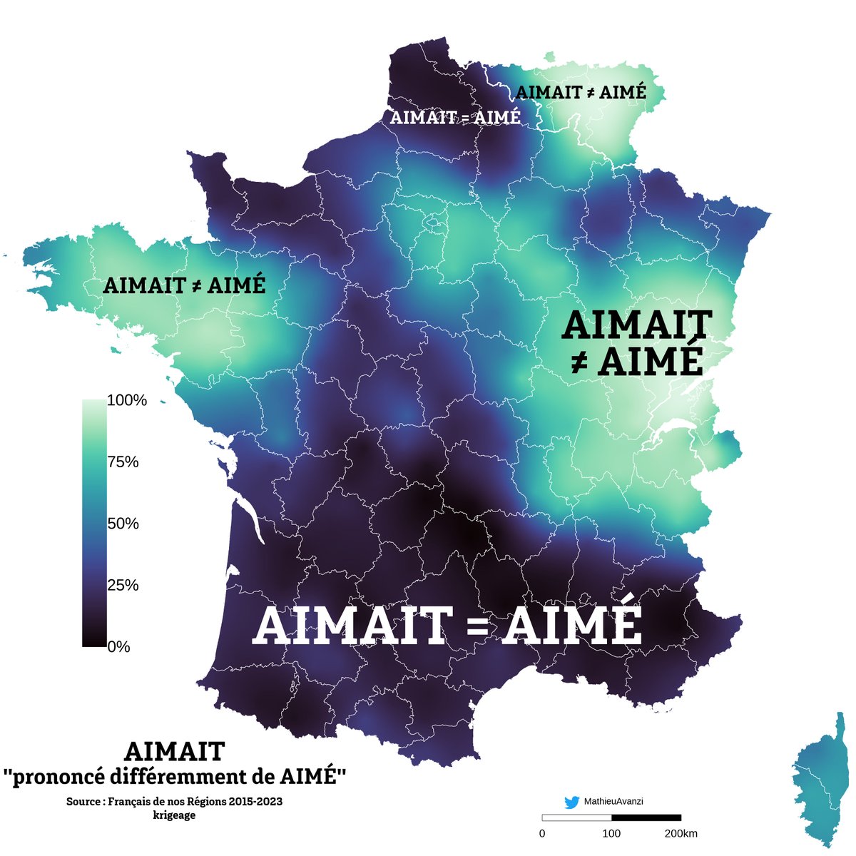 MathieuAvanzi's tweet photo. En bleu ciel, les gens qui auront moins de chance de confondre à l'écrit AIMAIT et AIMÉ à l'écrit, car ils les prononcent différemment à l'oral https://t.co/IaB80cwk7S