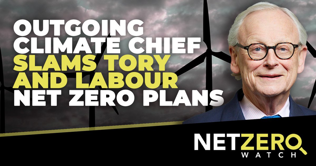 NetZeroWatch's tweet photo. The outgoing chair of the Govt’s statutory climate advisers says that he's “extremely disappointed” that neither the Tories nor Labour are prioritising a move to net zero. Climate doomster Lord Deben wants Britain to rush even faster to a colder and poorer future.

#CostOfNetZero

👉https://t.co/8EE92f13AZ