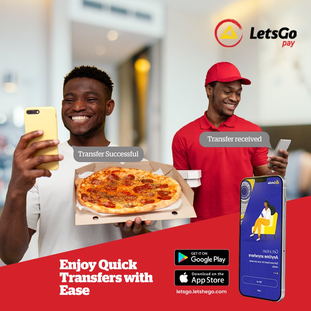 LetshegoNigeria's tweet photo. LetsGo Pay gives you the confidence of transferring with ease on the go without stress.

Download the LetsGo App today and start enjoying fast transfers, and even more.

#transfers #seamless #letsgoapp #Letshego https://t.co/ylMngHlDW7