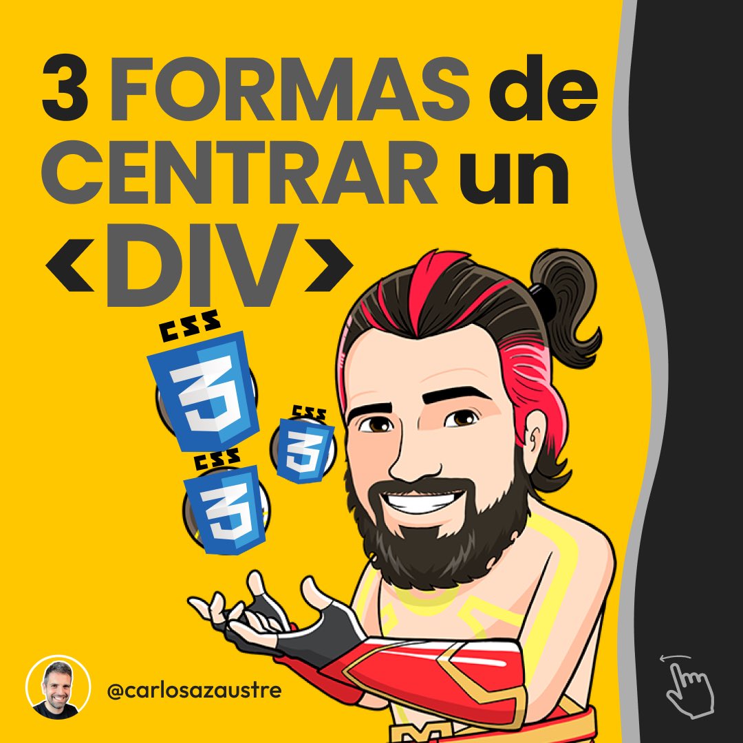 carlosazaustre's tweet image. Da igual las veces que lo usemos, siempre se nos olvida (por lo menos, a mi)
3️⃣ Formas de centrar un &lt;div&gt; en CSS
(🧵👇)