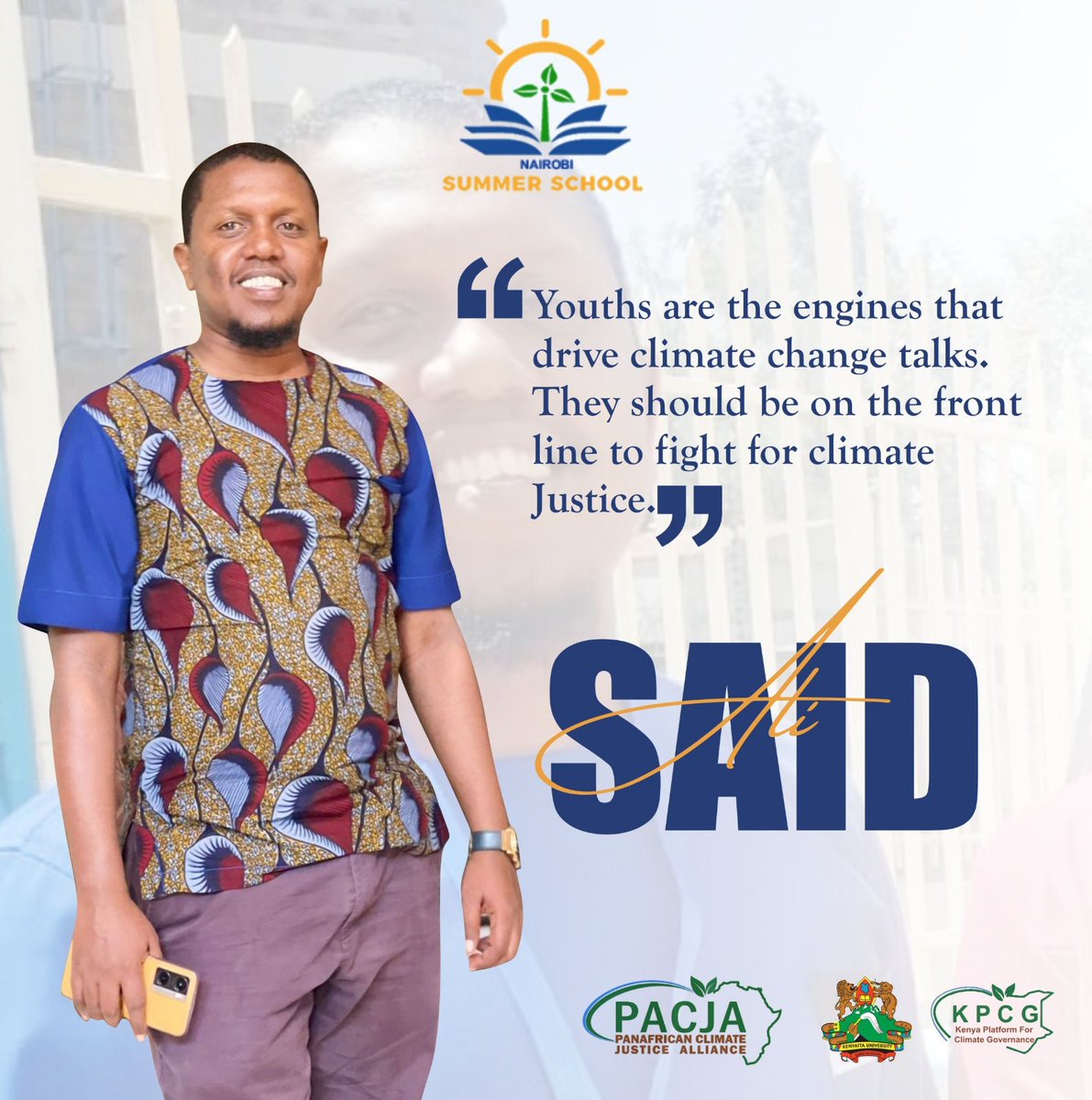 All African youth should unite and talk with one voice. #ClimateJusticeSchool #NSSCJ3 @PACJA1 @mithika_mwenda @Summer_School1 @Sida @KenyattaUni
