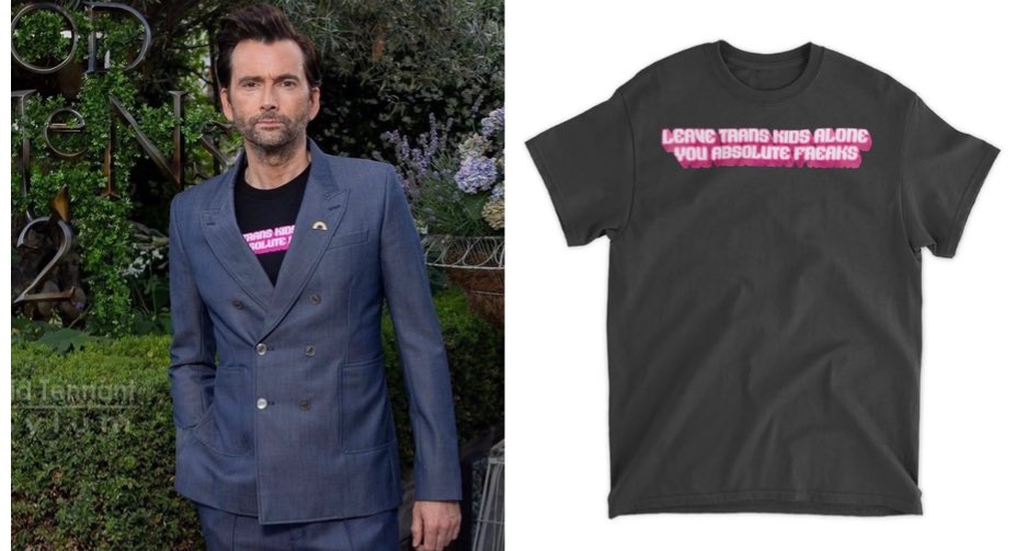 BREAKING 🚨🚨🚨

David Tennant responds to backlash against pro-trans t-shirt.

“I’ll be fine, Terfs can’t climb stairs, and I still have my sonic screwdriver.”