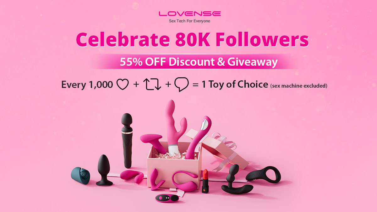 Lovense's Twitter community is officially 80K strong!🥳

Let's celebrate this amazing milestone together with 55% OFF discount and an exciting giveaway! Follow <a href="/Lovense/">LovenseOfficial</a> and retweet to participate! 

Event period: July 11th - July 17th EST👇
lovense.com/p/2w8p4N

#lovense