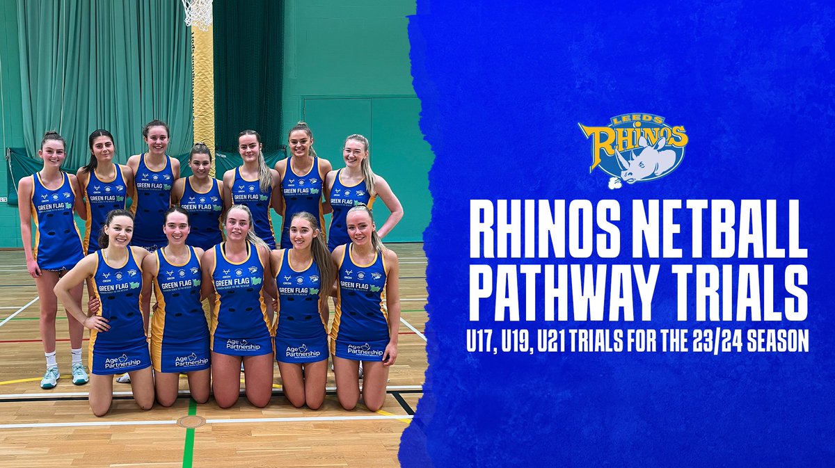 NIC Leeds Rhinos Netball (@rhinosnetballsl) on Twitter photo What’s happening?!
🚨Our Pathway trials are now LIVE 🚨
Please follow the link below to sign up and see FAQs, any additional questions please contact Rhinosnetball@therhinos.co.uk
💙🦏💛
tickets.rhinosnetball.co.uk/PagesPublic/Pr… What’s happening?!
🚨Our Pathway trials are now LIVE 🚨
Please follow the link below to sign up and see FAQs, any additional questions please contact Rhinosnetball@therhinos.co.uk
💙🦏💛
tickets.rhinosnetball.co.uk/PagesPublic/Pr…