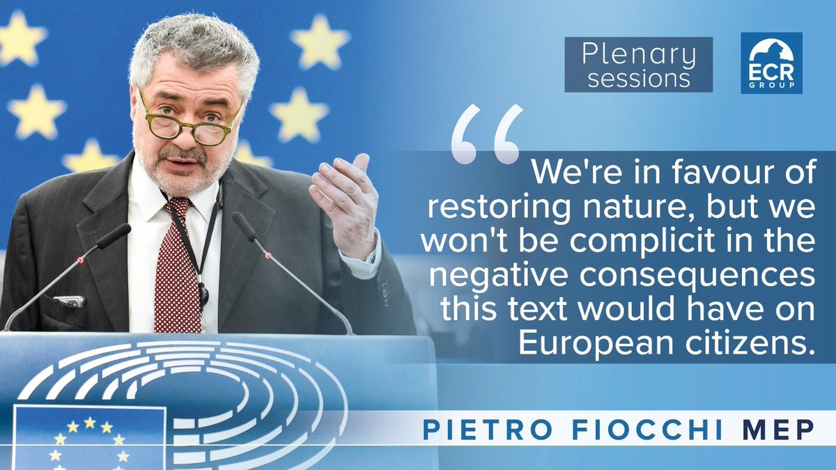 ECR Group (@ecrgroup) on Twitter photo 📣 "This is a blatant violation of the principle of private property. If adopted, the proposal could lead to a limitation of economic growth and food safety problems."
🗣️ <a href="/FiocchiPietro/">PietroFiocchi</a> MEP in the #EPlenary debate on the #NatureRestorationLaw. <a href="/EP_Environment/">ENVI Committee Press</a> 📣 "This is a blatant violation of the principle of private property. If adopted, the proposal could lead to a limitation of economic growth and food safety problems."
🗣️ <a href="/FiocchiPietro/">PietroFiocchi</a> MEP in the #EPlenary debate on the #NatureRestorationLaw. <a href="/EP_Environment/">ENVI Committee Press</a>