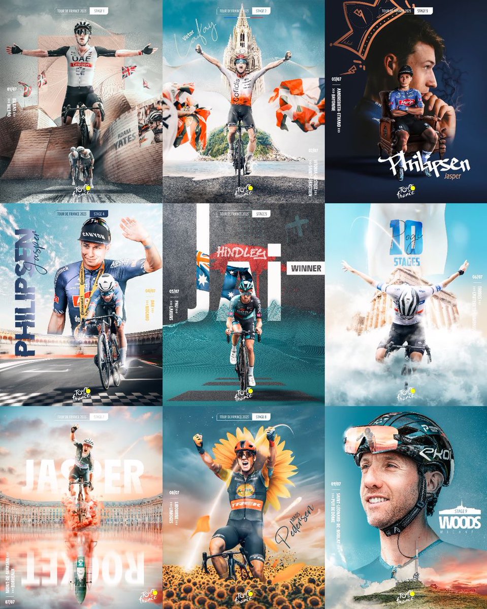 💥💛 Las 9 primeras etapas del #TdF2023 

📸 <a href="/LeTour/">Tour de France™</a> #TourEnCOPE