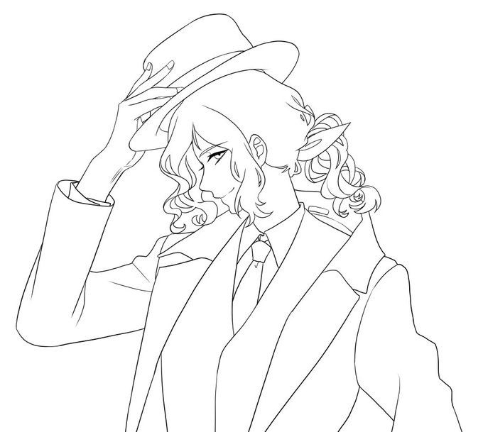 んー。勢いで帽子まで描いてしまった。