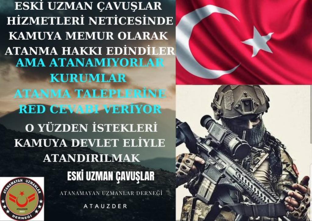 HakanBeydilli2's tweet photo. #EskiUzmanÇavuşlar olarak dağılan ve dagilmakta olan uzman cavuslar ve aillelerini kamu kurumlarına atayarak kurtarın... #devletbahceli #TBMMdeEmekliZAManı #isbirakiyoruzAYAKTAYIZ #MustafaSandal #handefirat @RTErdogan @_cevdetyilmaz @AliYerlikaya @yilmaztunc @suleymansoylu https://t.co/SJhJcMdrl6