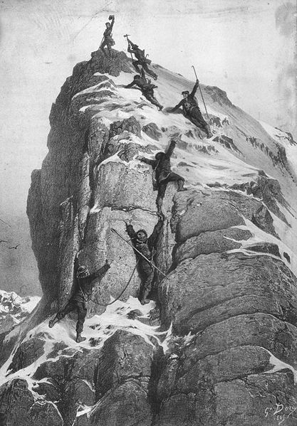 SwissEmbBTS's tweet image. Today, 1⃣5⃣8⃣ years ago, the first ascent of the Matterhorn 🗻took place!
Long considered too difficult to climb 🧗🧗‍♂️🧗‍♀️, on 14 July 1865, the British climber #EdwardWhymper reached the top together with three mountain guides and 3 English. Only three people survived the descent.