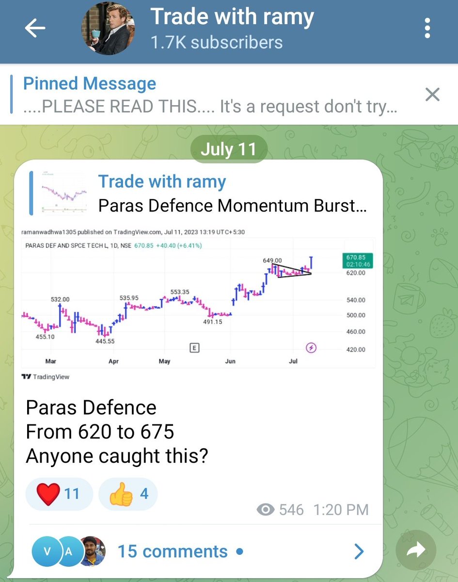 Paras Defence #Parasdefence 
10% Up Today
From 620 to 690++
