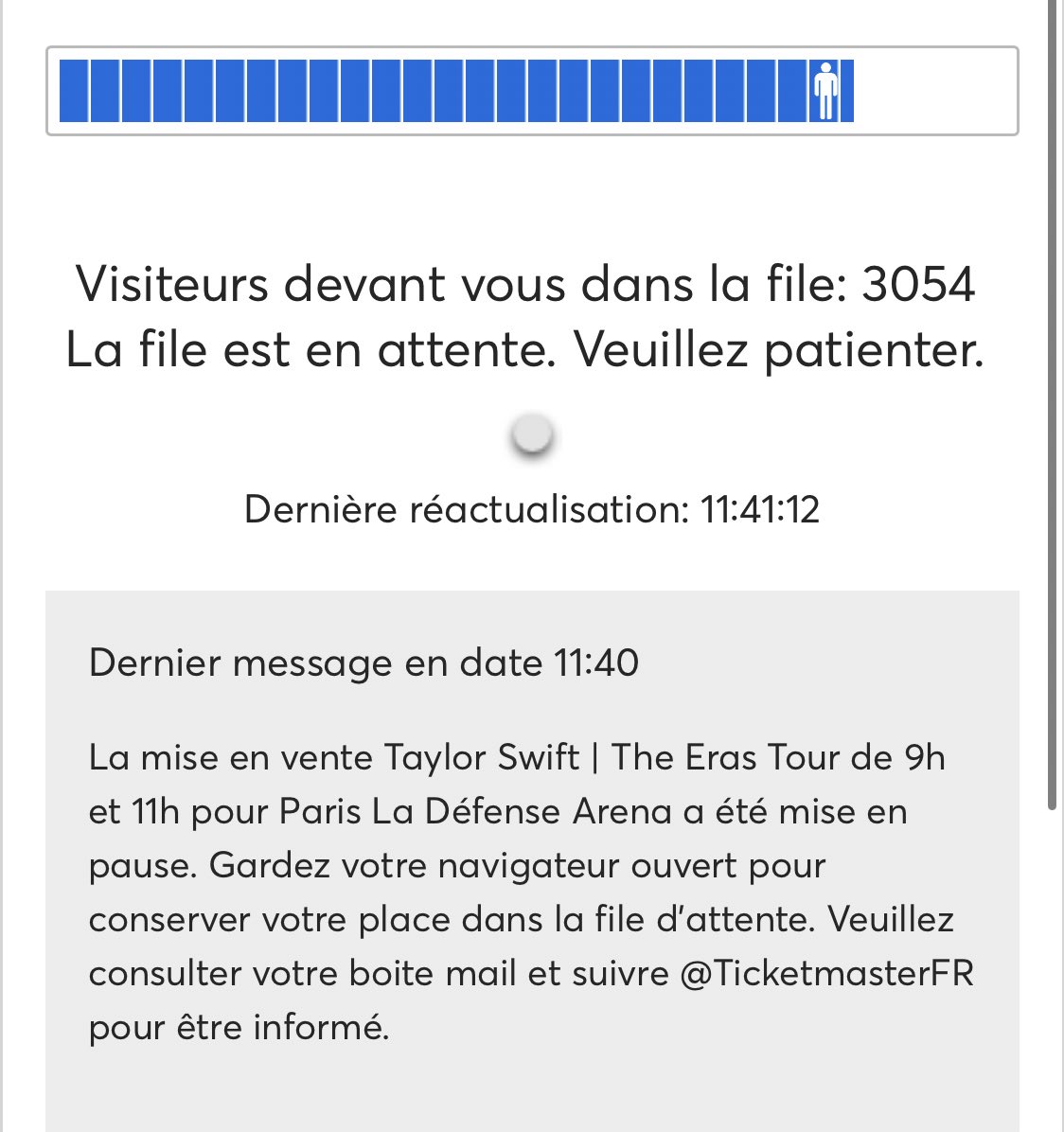 Leivly22's tweet photo. Nouveau message dans la queue pour Taylor à Paris à 11h40 #ErasTour #TaylorSwift #TSErasTour : https://t.co/vmYivSz4bZ