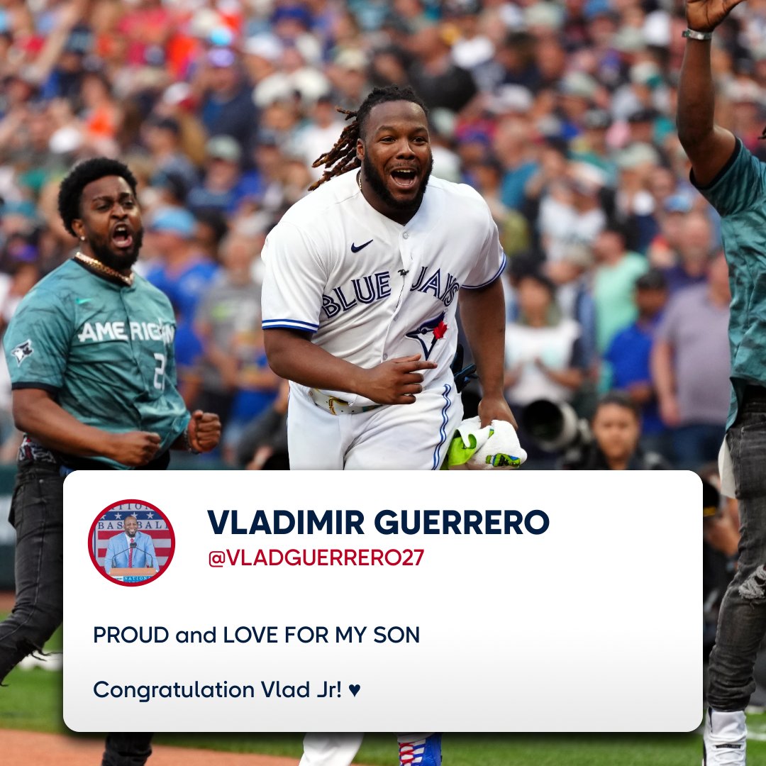 MLB Europe on X: It's in the family Vladimir Guerrero Jr. and Sr. are the  first father-son duo to win the #HRDerby  / X