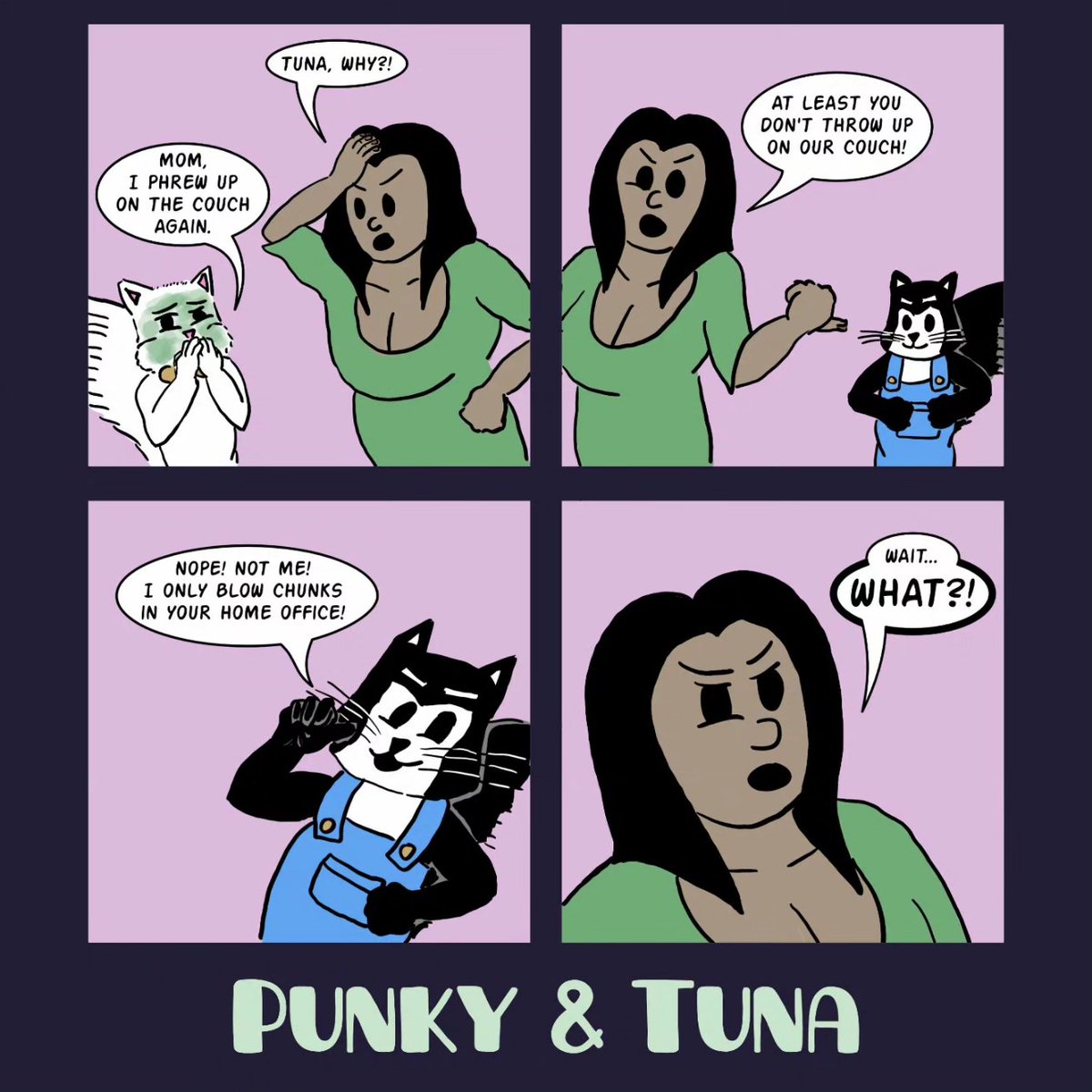 PunkyTunaComic's tweet photo. Nowhere is safe...NOWHERE!
•
•
•
•
•
#punkytunacomic #vomit #tuna #Punky #cat #kittycomic #blowchunks #sick #funny #webcomic #createdonsurface #surfacepro #affinitydesigner #madeinaffinity #couch https://t.co/ozIVZlNoPX