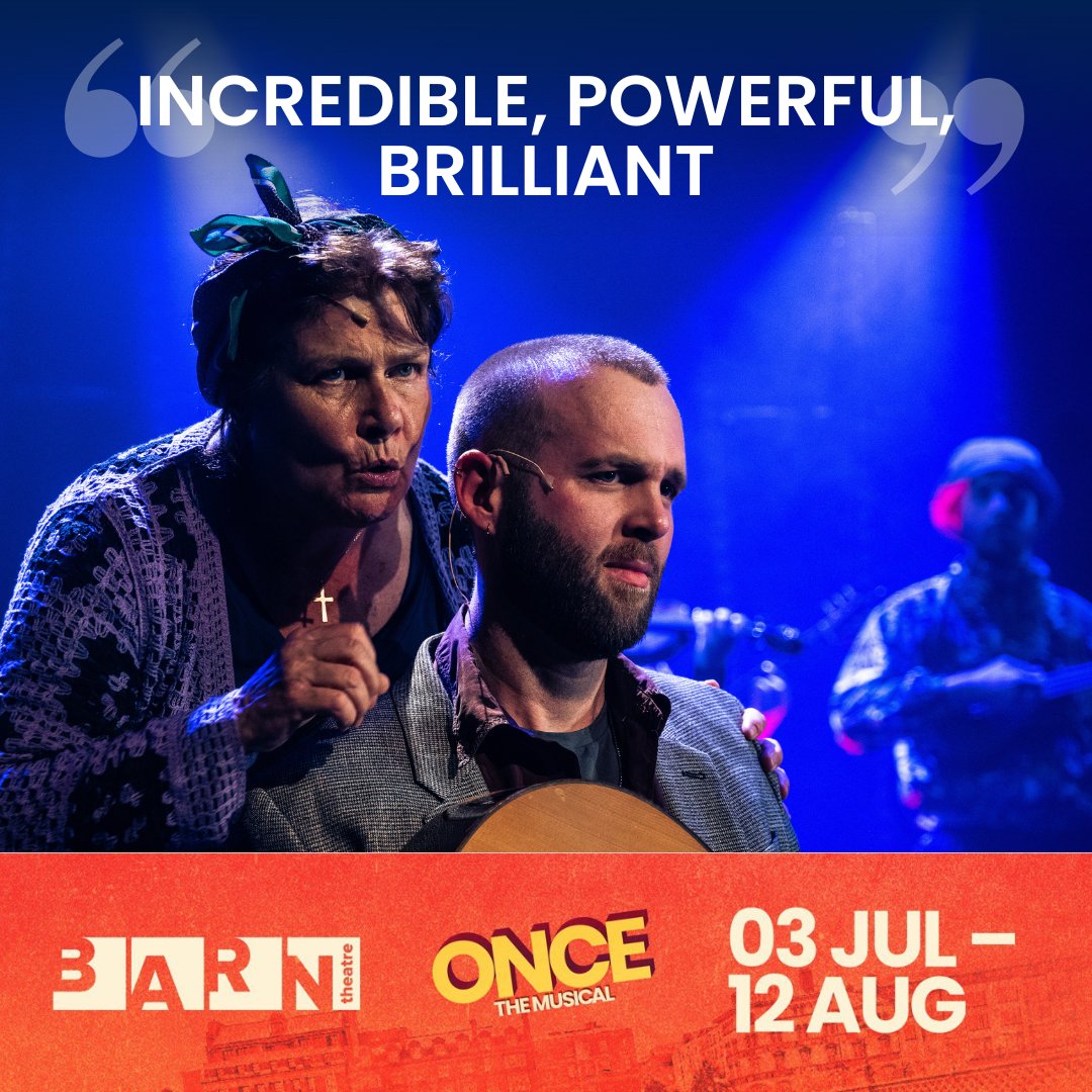 theBarnTheatre's tweet image. Once The Musical "Takes Your Breath Away!"
This achingly bittersweet musical is guaranteed to make you fall in love with life again. Get your tickets now, and see this breath-taking show for yourself.
barntheatre.org.uk/once