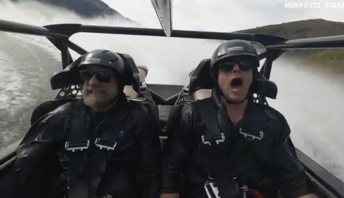 Yes!!!! Haha, the new <a href="/MenInKiltsSTARZ/">Men in Kilts: A Roadtrip with Sam and Graham</a> season looks INCREDIBLE!! I can’t wait for August 11th! Poor <a href="/grahammctavish/">.</a>. 😆 <a href="/SamHeughan/">Sam Heughan</a> looks like he was in his element though!