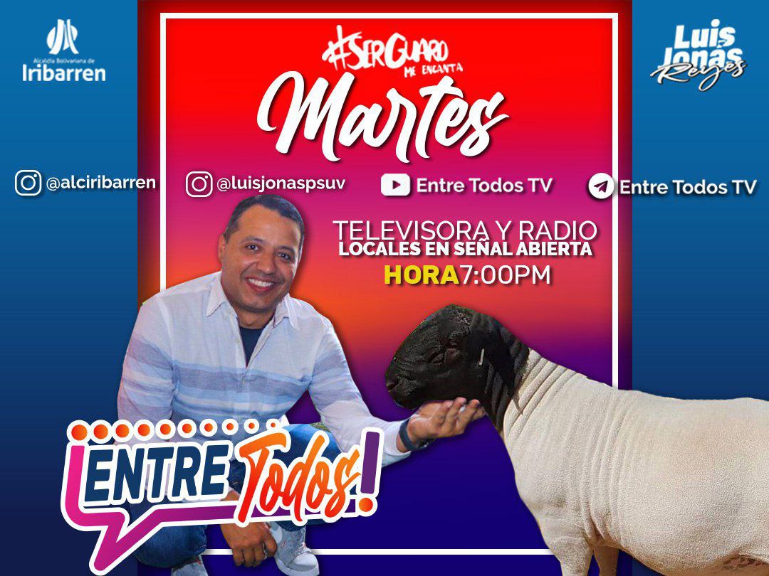 🔥#11Jul 👋🏻 ¡HOY MARTES! ⏰ 7:00PM CONÉCTATE 📲🖥️📻📺 al mejor programa de #Iribarren #EntreTodos con el Alcalde de @LuisJonasReyes

👁️‍🗨️Instagram #EnVivo vía @luisjonaspsuv
#PorAmorALaPatria
#Barquisimeto #CompromisoYTrabajo
#OrgullososDeSerGuaros @NicolasMaduro 
@Iribarren_Alc