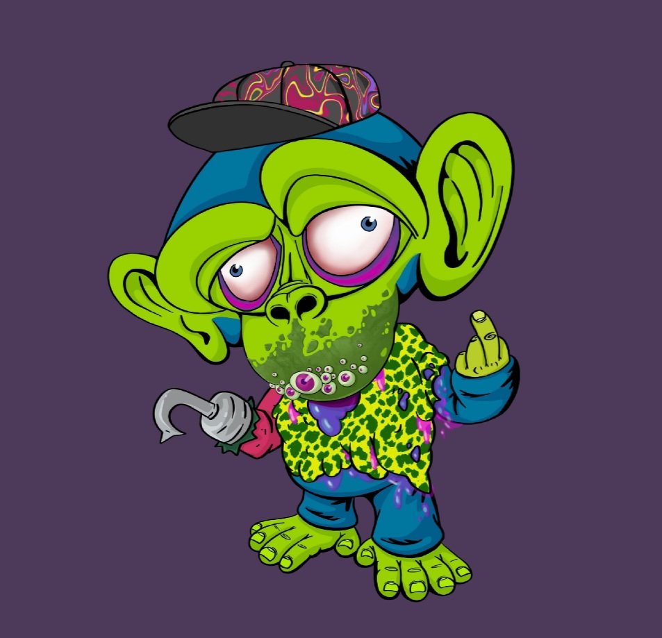 Yeah, look what I just won  from @msmemory7 this bad ass <a href="/FknApesClub/">🖕APΞS🏴‍☠️CLUB</a> mutant
thank you so very very much💋❤️