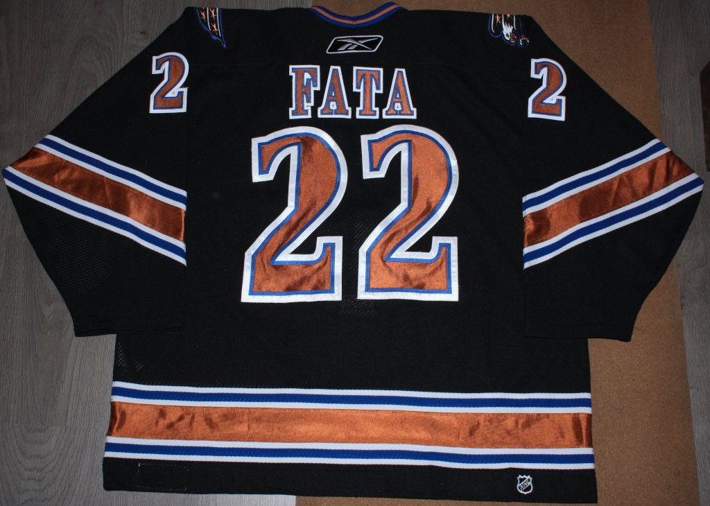NostalgiaEagle's tweet photo. Latest addition to the family: #Gameworn Washington Capitals 06-07 home set 1, worn by Rico Fata in 4 games during October 06. They wanted to send him to the AHL since he didn't meet expectations, but instead he chose to join the Adler Mannheim. This is his final NHL home jersey. https://t.co/iBx7TwDQ8G