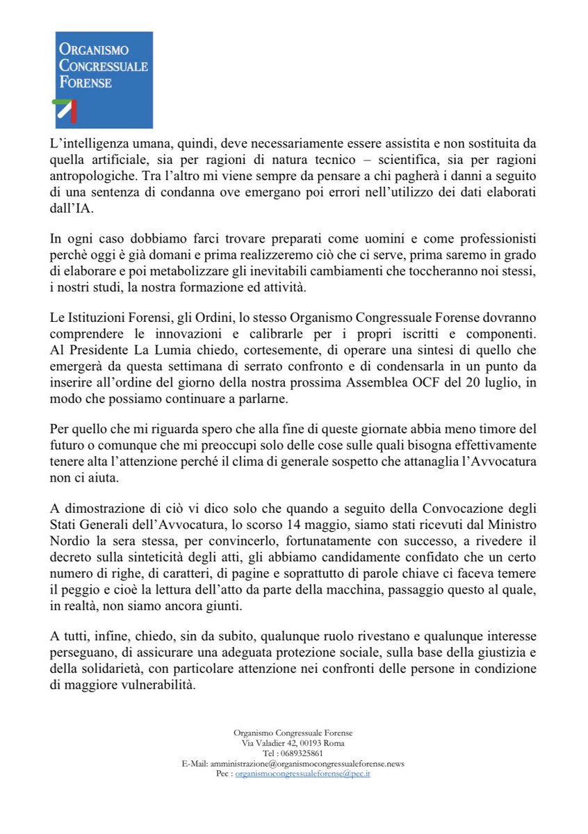 ocforganismo's tweet photo. 🔵Milano TALK TO THE FUTURE🔵

📌Ecco l’intervento del nostro Coordinatore OCF Avv. Mario Scialla, durante la prima giornata del Milano Talk to The Future.

#ocf #ocforganismo #giustizia #talktothefuture #milano #11luglio https://t.co/AX4duJhYbm