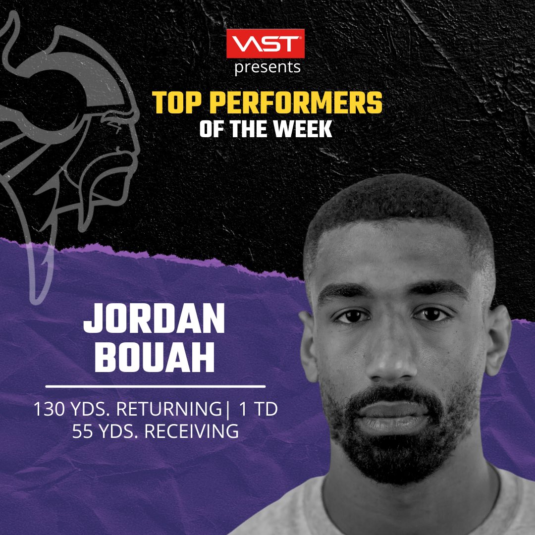 ViennaVikings's tweet photo. #VAST presents our Top Performers of week 6.
Letβs give it up for Jordan, Chris & Jamarcus! #PurpleReign
#ViennaVikings #WeAreVast https://t.co/MOHCkvfPc2 π₯π #VIKatRAI
#ThisIsForThePros https://t.co/XG9nC10SnE