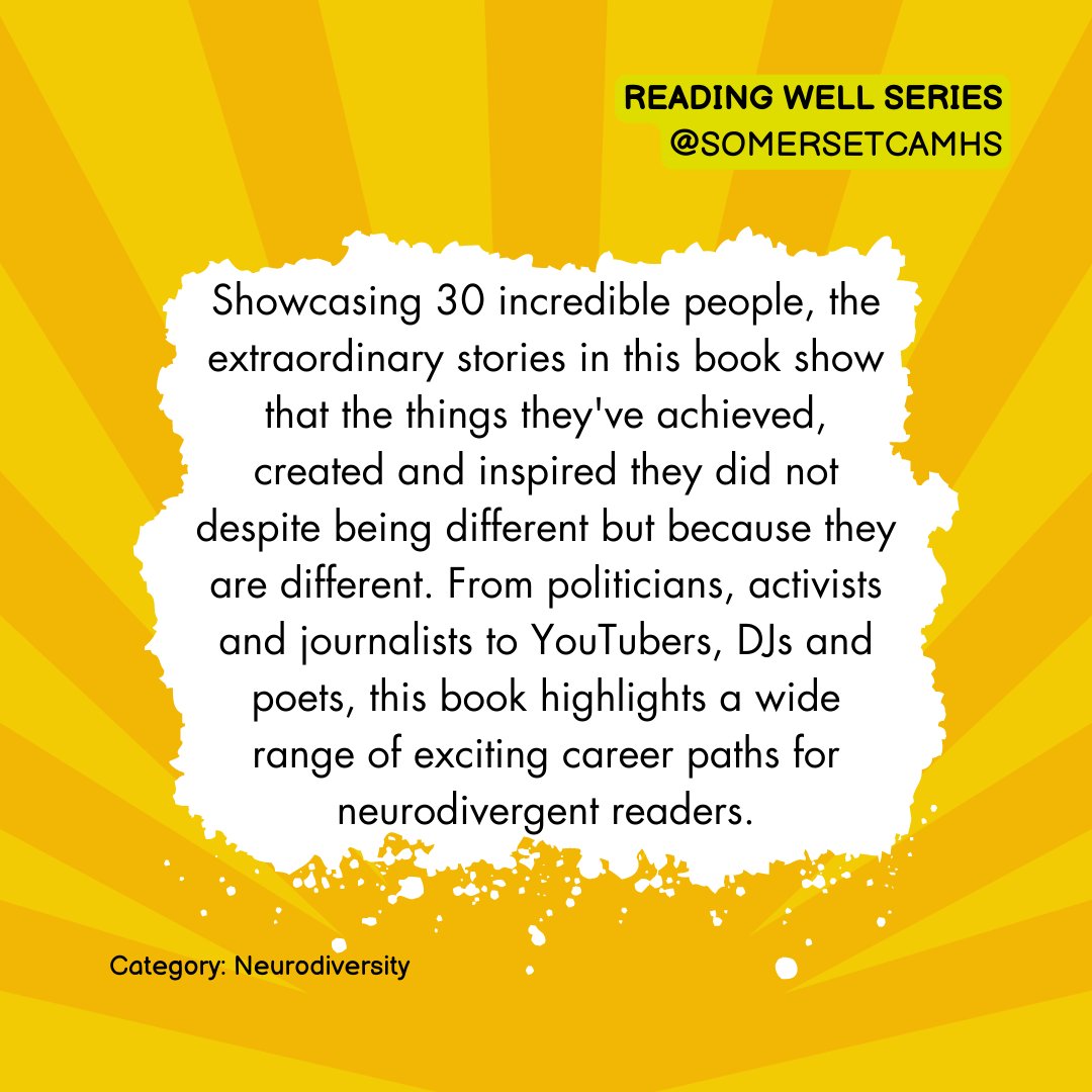 SomersetCAMHS's tweet photo. Reading Well Series 📚 a list of inspirational books to support your #mentalhealth.
"Wired Differently: 30 Neurodivergent People You Should Know" by @joewellscomic
#somersetcamhs #ReadingWellSeries #mentalhealthbook #WiredDifferently #neurodivergent #neurodiversity #asd #adhd https://t.co/WGaIPEddZe
