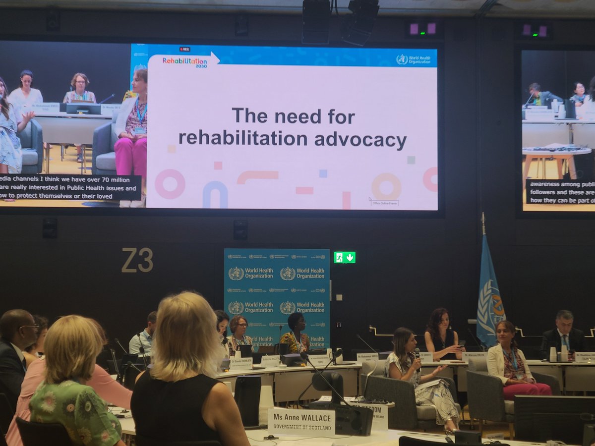 MaryamMallick's tweet photo. Advocacy is needed to establish Rehabilitation leadership! Need to drive public demand and  increase political will! #GlobalRehabilitationMeeting2023  #Rehabilitation2030 https://t.co/FT2eDodC0e