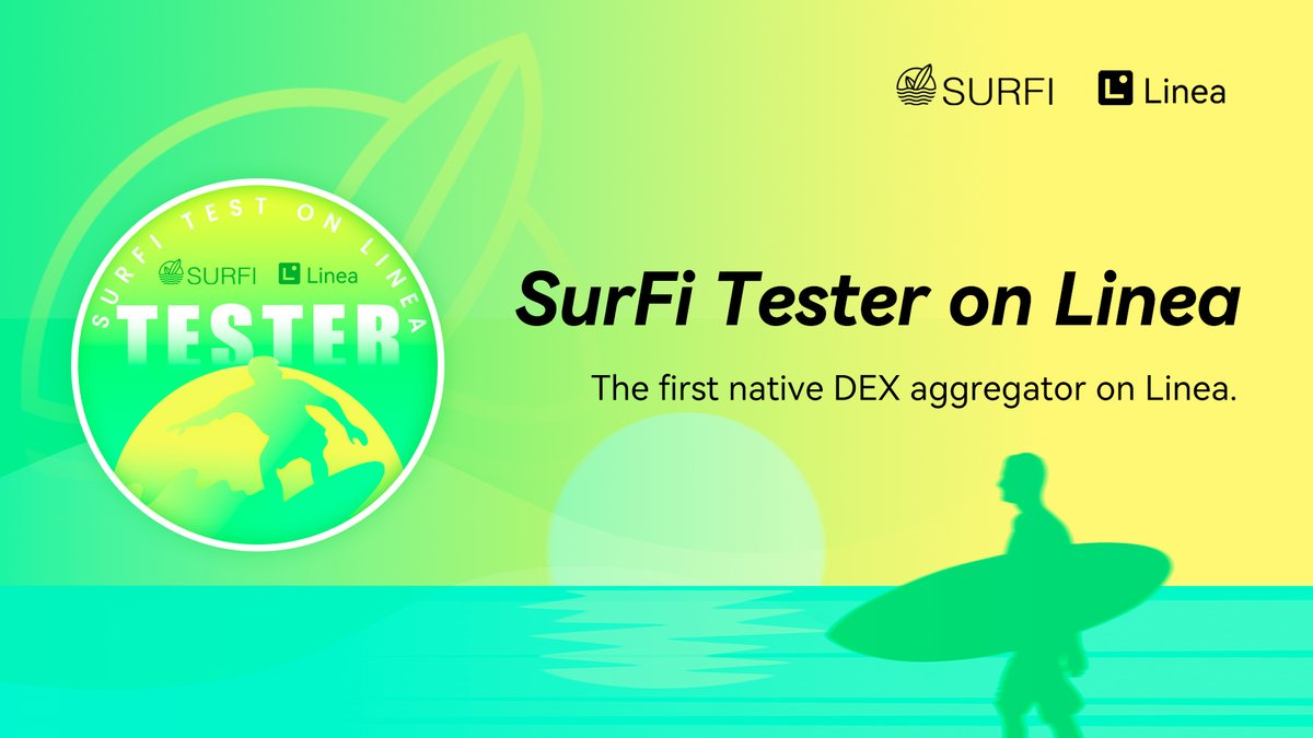 We are thrilled to release special testnet OAT campaign on  <a href="/LineaBuild/">Linea.eth</a>  , the last one before mainnet.

Experience Surfi on #Linea :  One trading, three interactions: SurFi, Linea and the integrated DEX.

Join 
galxe.com/surfiio/campai…

The first native DEX Aggregator on #Linea .