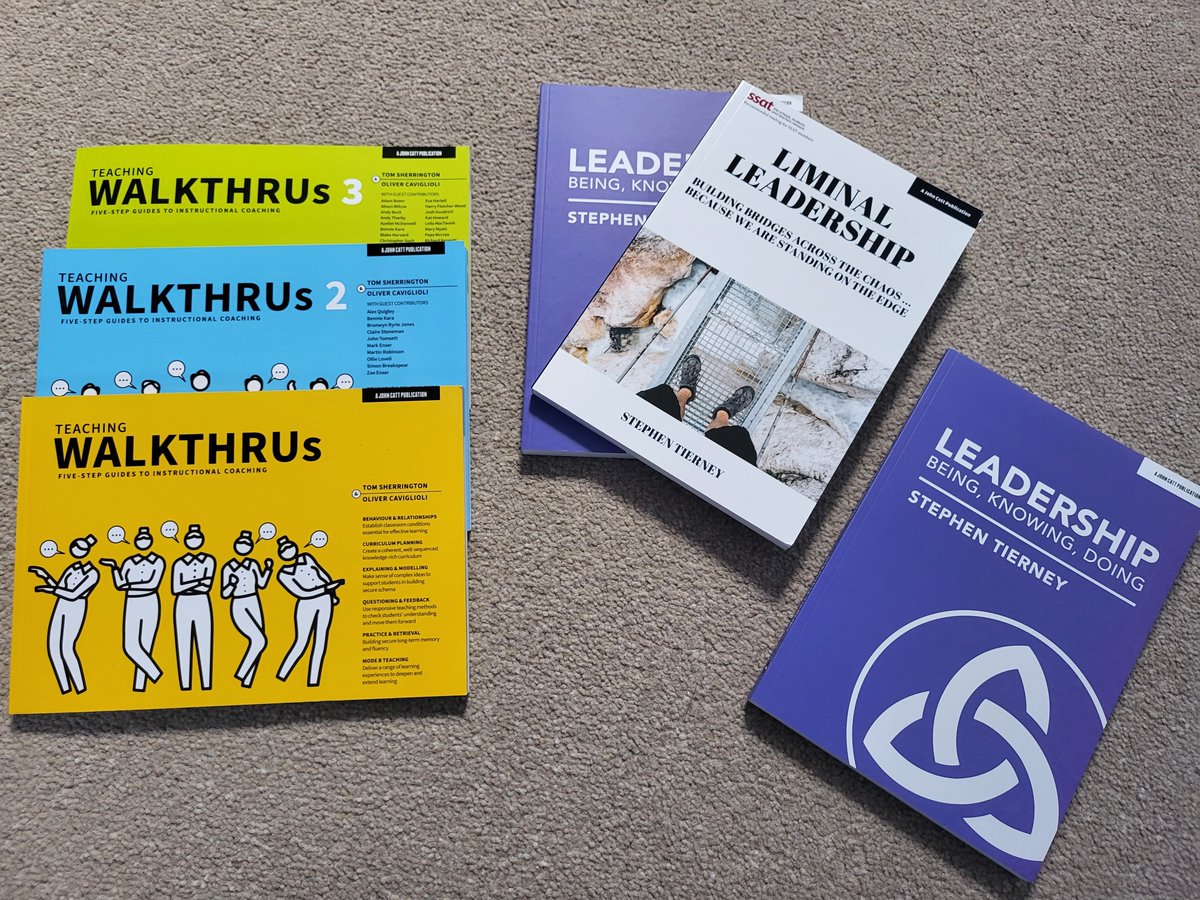 BOOK GIVEAWAY I have a set of @WALKTHRUs_5 books (thanks @teacherhead) and a couple of my own @JohnCattEd leadership books for an end of term giveaway. RT = If you'd like Walkthru books Like = #LeadershipBKD books Or you can do both! I'll pick the winners at 9am Mon 17th July