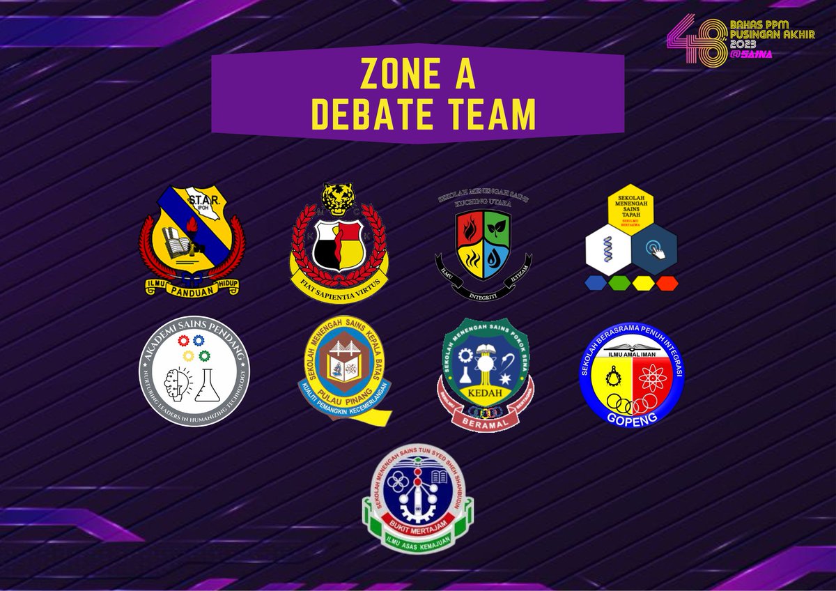 PPM48_saina's tweet photo. The schools listed below will be competing for PPM48 (FINAL ROUND) in SAINA from 14-17 July 2023. https://t.co/a2VhwmI5Ak
