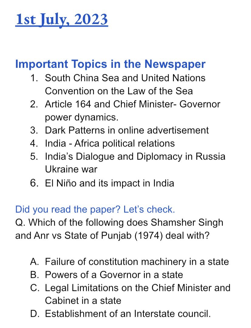 UpscaleIAS's tweet photo. There is NO alternative to newspaper reading. Join our programmes here for daily highlighted articles. https://t.co/6yoJ6hf5RP #upsc #ias #upscmeme #ips #prelims #csat https://t.co/KSc2IU08Yg