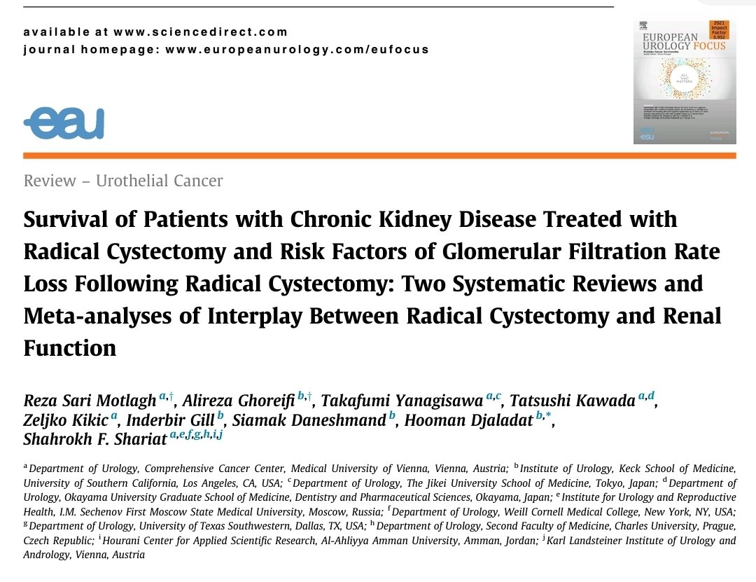 Reza Sari Motlagh (@rezasarimotlagh) on Twitter photo #systematicreview #metaanalysis
🙏 A collaborative work with <a href="/USC_Urology/">USC Urology</a>
💥Interplay between Radical Cystectomy and Renal Function
📰sciencedirect.com/science/articl…
<a href="/alirezaghoreifi/">Alireza Ghoreifi, MD</a> <a href="/gehi87/">Takafumi Yanagisawa</a> <a href="/K_Tatsushi/">Tatsushi Kawada</a> <a href="/siadaneshmand/">Sia Daneshmand, M.D.</a> <a href="/Hoomandjaladat/">Dr. Hooman Djaladat</a> <a href="/DrShariat/">Shahrokh F. Shariat</a> #systematicreview #metaanalysis
🙏 A collaborative work with <a href="/USC_Urology/">USC Urology</a>
💥Interplay between Radical Cystectomy and Renal Function
📰sciencedirect.com/science/articl…
<a href="/alirezaghoreifi/">Alireza Ghoreifi, MD</a> <a href="/gehi87/">Takafumi Yanagisawa</a> <a href="/K_Tatsushi/">Tatsushi Kawada</a> <a href="/siadaneshmand/">Sia Daneshmand, M.D.</a> <a href="/Hoomandjaladat/">Dr. Hooman Djaladat</a> <a href="/DrShariat/">Shahrokh F. Shariat</a>