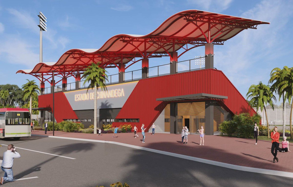 En saludo del 4️⃣4️⃣/1️⃣9️⃣, el Gobierno de Reconciliación y Unidad Nacional, en colaboración con las Alcaldías de #Managua y #Chinandega, así como el Instituto Nicaragüense de Deportes, dio inicio a la construcción del Estadio de Fútbol Vidal Alejandro Alonso Hernández. 🇳🇮🔴⚫