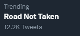 OMG ROAD NOT TAKEN IS NOW TRENDING!! KEEP DROPPING THE TAGS!!

ROAD NOT TAKEN MV
#FirstHowling_WE
#andTEAM