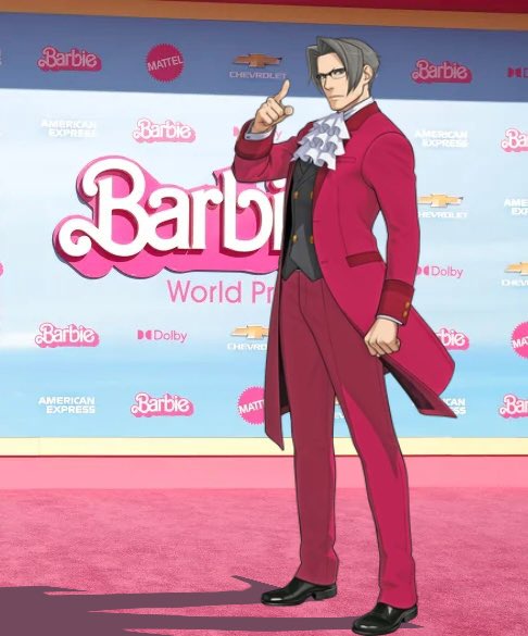 Miles Edgeworth spotted at the #BarbieMovie World Premiere