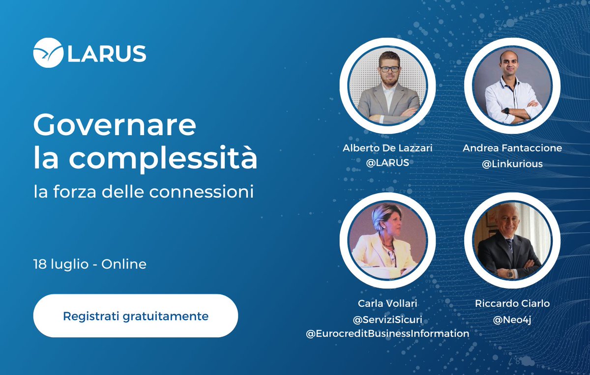 AgileLARUS's tweet photo. 🗓 Martedì 18 Luglio 🕒 Ore 15:00 👩‍💻 Online!

Unisciti al nostro terzo tavolo di confronto attorno al tema del #GraphThinking e scopri perchè le relazioni tra i dati sono importanti quanto i dati stessi.

Registrati ora gratuitamente ➡ https://t.co/W0LEyv8G2a https://t.co/9E9wREhDhg