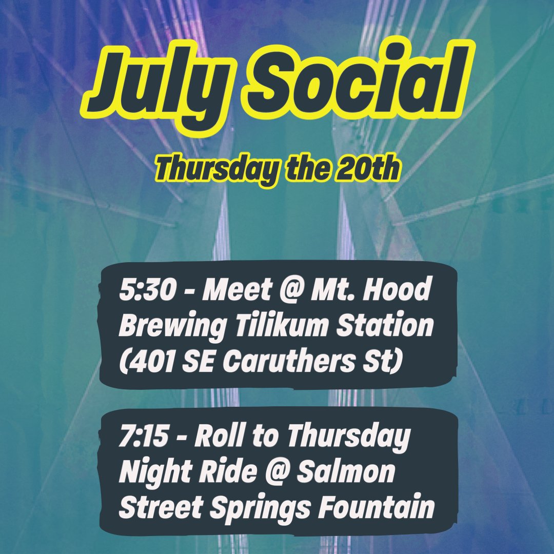 Join us this month for peak super summer fun-zone radical YPT-ing. We're going to meet up at Mt. Hood Brewing for some socializing before taking to the streets with the Thursday Night Ride.