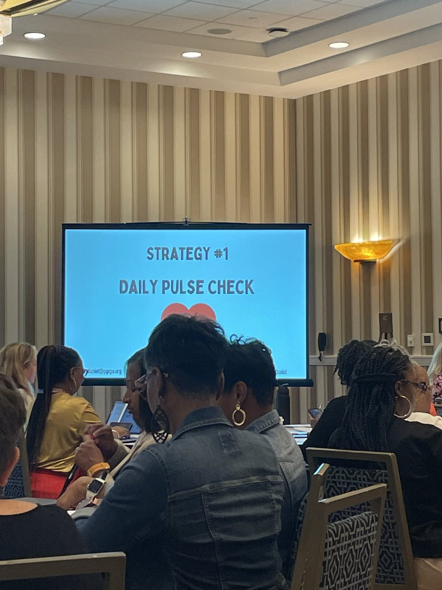AlexisWhiteEdS's tweet photo. Taking away four awesome daily strategies from @HeyDrDaniel and her awesome session today!  Love leaving with strategies that will make me a better leader #NAESP23 https://t.co/2wkXFvQFqD