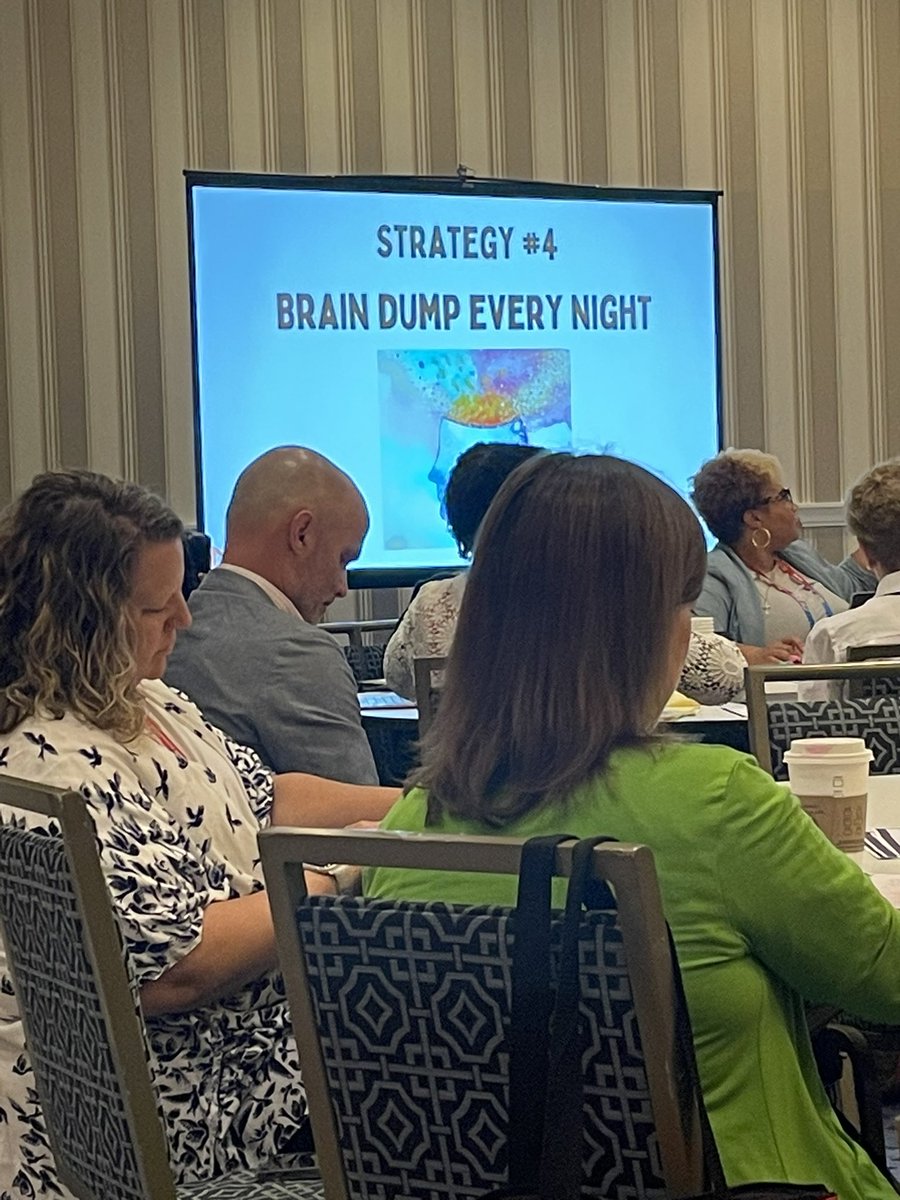 Taking away four awesome daily strategies from <a href="/HeyDrDaniel/">Dr. Ryan Daniel</a> and her awesome session today!  Love leaving with strategies that will make me a better leader #NAESP23