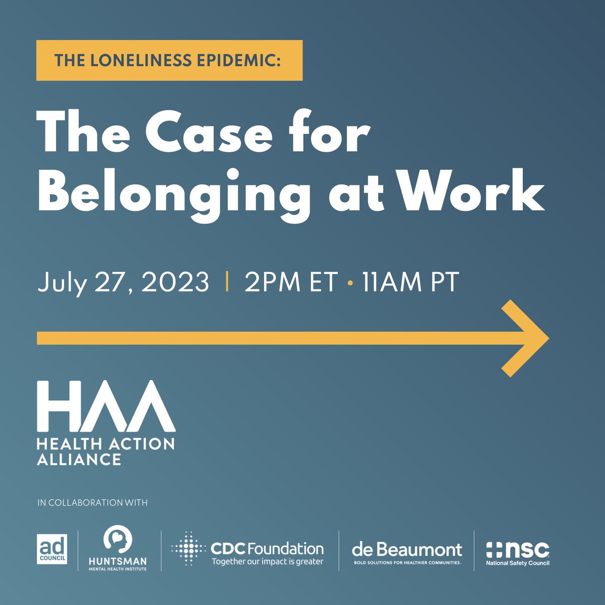 healthaction's tweet photo. Looking for ways to help your employees feel more productive, innovative, and engaged? 

Learn how on July 27 at 2pm ET at our next employer briefing with Director of @endsocisolation, Kimberly Serrano.

Register now:  https://t.co/m9XsLSOwUZ https://t.co/xG86sVZEnr