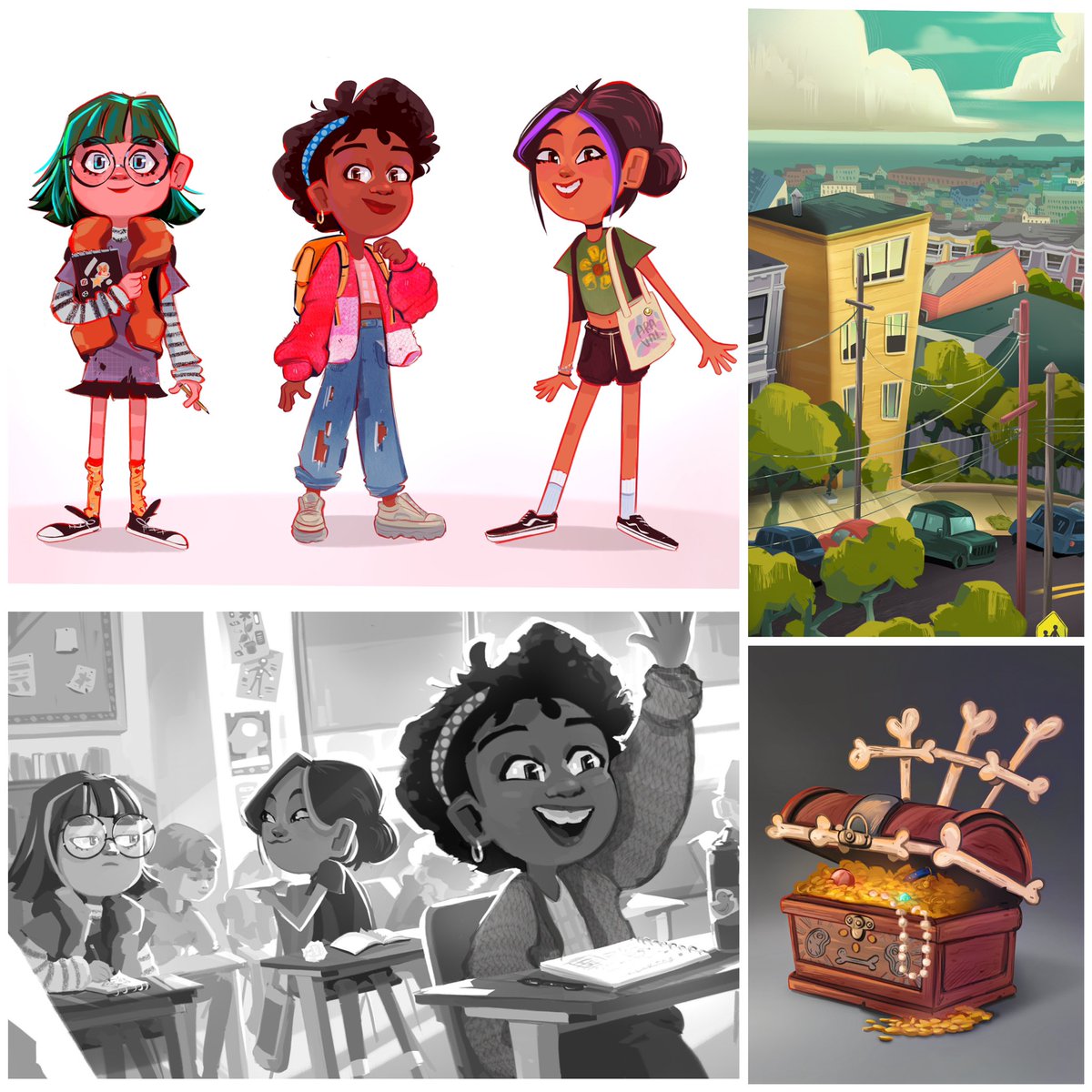 Hi #PortfolioDay !! 👋 
I am an illustrator looking for projects related to picture books, character design or #visdev!

Website: arantzavaldivia.art
📧: arantzaillustration@gmail.com